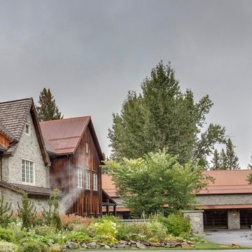 East Side Barn Gable and Stone Facade