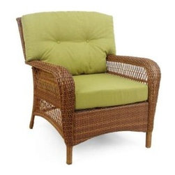 Martha Stewart Living - Charlottetown 2012 Brown All-Weather Wicker Patio Lounge Chair, Green Bean - Outdoor Lounge Chairs