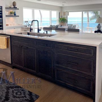 Gray Ash Island with Rainfall Countertop