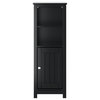 vidaXL Bathroom Cabinet Floor Cabinet With Shelves BERG Black Solid Wood Pine