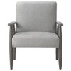 Rustic Manor Gian Armchair Upholstered, Gray and Gray Linen
