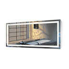 Large LED Lighted Bathroom Mirror With Defogger and Dimmer, 60"x30"