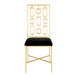 Worlds Away David Velvet Dining Chair - Dining Chairs