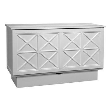 Queen Cabinet Bed in Solid White Finish