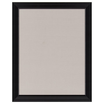 Bosc Framed Gray Linen Fabric Pinboard, Black 23.5X29.5