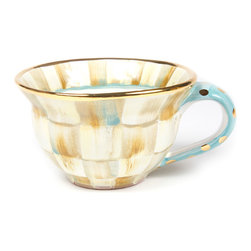 Parchment Check Teacup | MacKenzie-Childs - Teacups