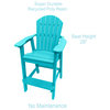Phat Tommy Tall Adirondack Chair, All Weather Balcony Chair, Poly Furniture, Island Teal