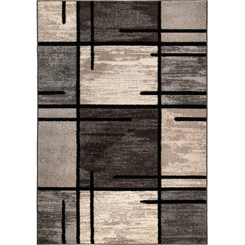 Orian American Heritage Armada Blocks Area Rug, Gray, 7'10"x10'10"