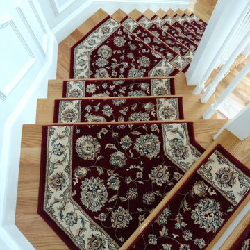 Ancient Garden 57365-1464 Red Custom Stair Treads With Pie Shapes