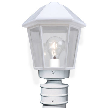 3272 Series 1 Light Post Light or Accessories, White, Clear Glass