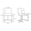 Manhattan Comfort Serena Faux Leather Dining Chair, Light Gray, Set of 2