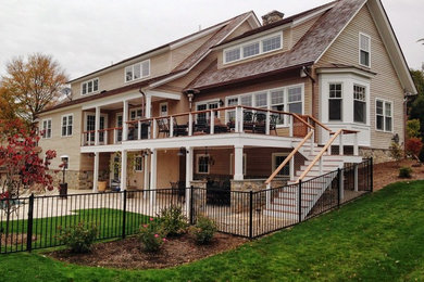 Example of a transitional exterior home design in Bridgeport