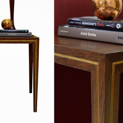Metaphor | Rectangular End/Side Table with Gold Accent - Side Tables And End Tables