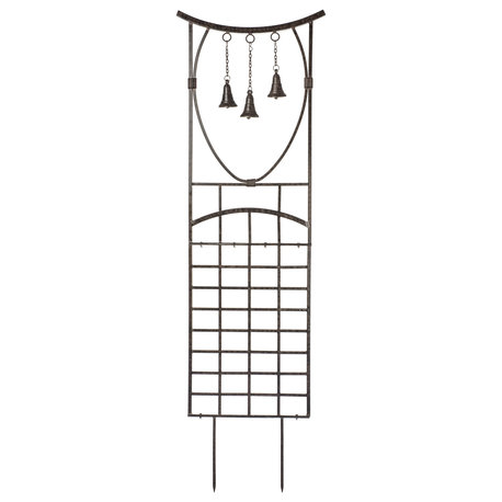 Steeple Bells Trellis, Wrought Iron, Weather Resistant Garden Yard Art