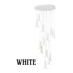 Cielo 13 Pendant Chandelier | White Chandelier Canopy - Chandeliers