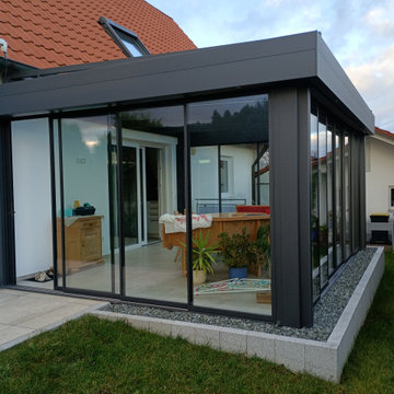 Sommergarten in Flachdachoptik und 2 Fach Isolierglas