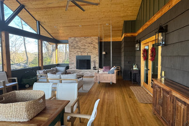 Mid-century modern porch photo in Birmingham