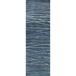 Bashian - Bashian Sydney Area Rug, Azure, 2'6"x8' - Treat your feet and your home with the 2.6-by-8-foot Bashian Sydney Wool Runner Rug. Its surface consists of finely spun wool and shimmering viscose highlights, while a reinforced, cotton canvas backing protects and cushions. The unique fine lines pass through the azure background, recalling a natural, uncontrollable energy. Place this rug in your entryway or kitchen for a contemporary design and a touch of vitality.