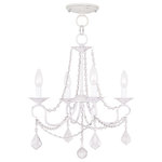 Livex Lighting - Pennington Convertible Chain-Hang and Ceiling Mount, Antique White - This intricately accented and masterfully forged four light mini chandelier is from the Pennington collection. Finish is a vintage bronze and features include gracefully sculpted arms and with sparkling clear crystal.