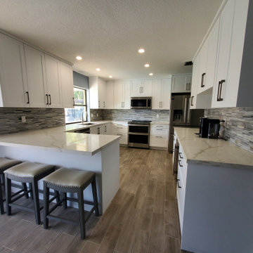 Transitional Kitchen Remodel Done in a Matte White Color