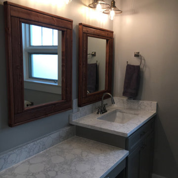 English Chestnut Herringbone Mirror