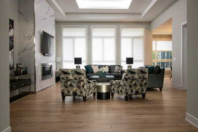 Example of a trendy family room design in Ottawa