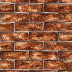 Urbania Red Brick Textured - Wallpaper
