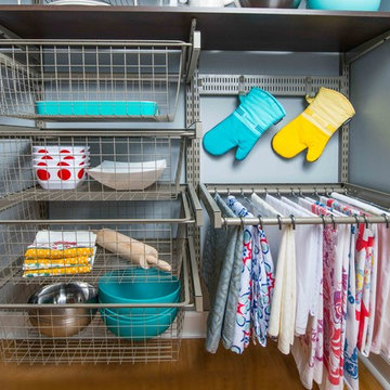 Organized Pantry Shelving | freedomRail Reveal Baskets