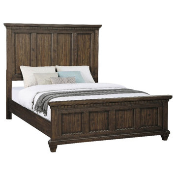 Pemberly Row 83 x 92" Wood California King Panel Bed in Acacia Brown