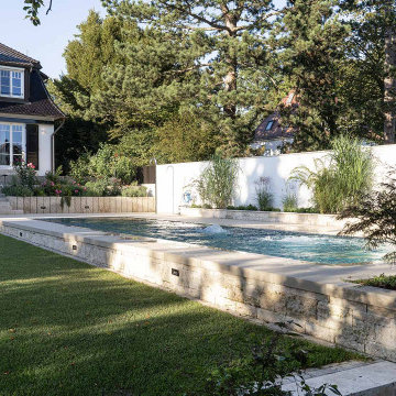 Edelstahlpool mit Überlaufrinne