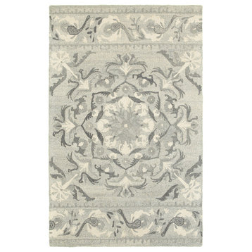 Oriental Weavers Craft Collection Ash/ Ivory Floral Indoor Area Rug 5'X8'