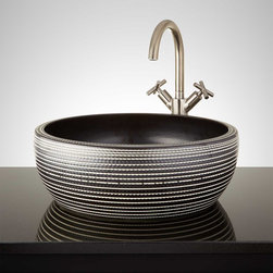 ALBANEL HAND-GLAZED VESSEL SINK - METALLIC GRAY - Bathroom Sinks