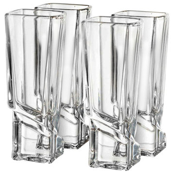 Carre Square Heavy Base Crystal Shot Glasses 1.8 oz, Set of 4