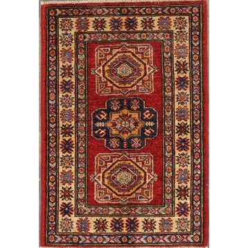 Pasargad Kazak Collection Hand-Knotted Lamb's Wool Area Rug, 2'x2'10"