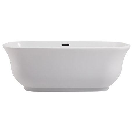 Charlie 67" Soaking Bathtub, Glossy White