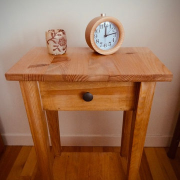 Home-made cherry panels bedroom with secret passage