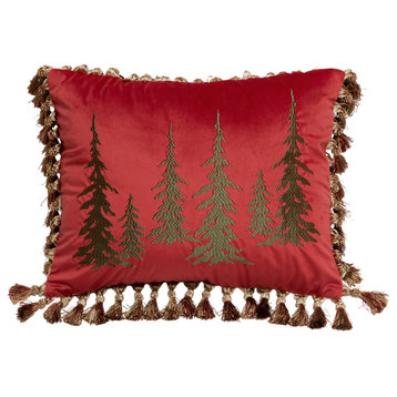 Red Velvet Tree Rustic Cabin Throw Pillow, Insert Included, 16"x20"