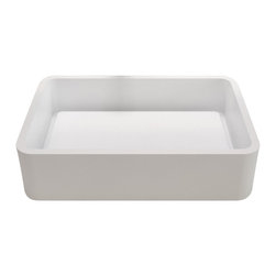 ADM Bathroom Design - ADM Rectangular Countertop Vessel Sink, White, 24" - Bathroom Sinks