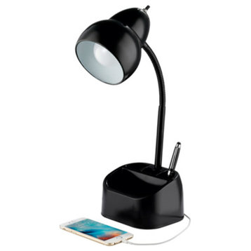 Globe Electric® 12709 Organizer Desk Lamp, Black