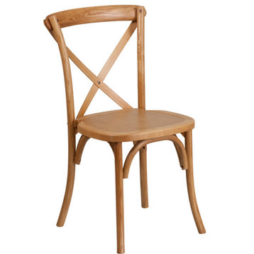 Hercules Series Stackable Oak Wood Cross Back Chair