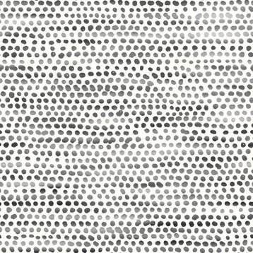 Moire Dots Peel and Stick Wallpaper, Black and White, 28 Sq Ft