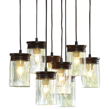 allen + roth 24-in W Oil-Rubbed Bronze Pendant Light with Clear Shade