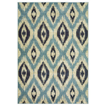 Oriental Weavers Linden Blue/ Grey Geometric Indoor Area Rug 3'10"X5'5"