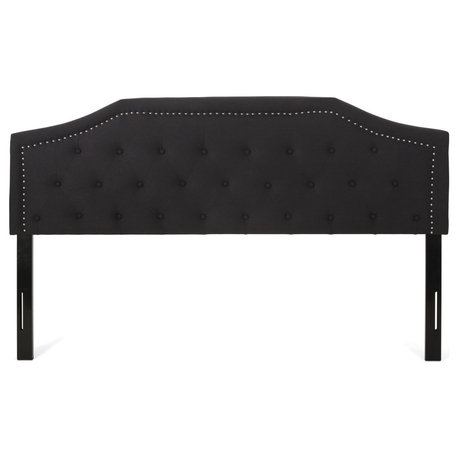 Aldrin Contemporary Upholstered King/Cal King Headboard, Black