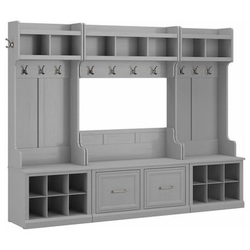 Woodland Full Entryway Storage Set with Doors in Cape Cod Gray - Engineered Wood