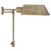 Traditional Pharmacy Floor Lamp, Adjustable Swing Arm, Aged Brass