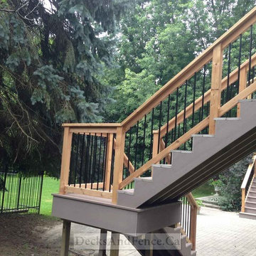 PVC Deck with glass railings and 2 staircases