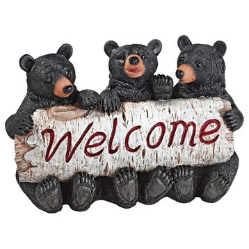 Black Bear Cubs Welcome Statue