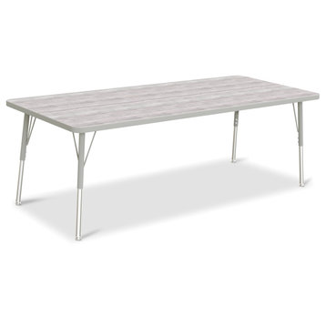 Rectangle Activity Table - 30" X 72", A-height - Driftwood Gray/Gray/Gray