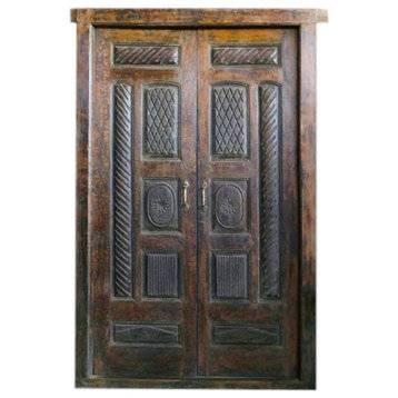 Shekhawati Garden Doors,Haveli Antique Indian Doors Rustic Dark Teak Doors